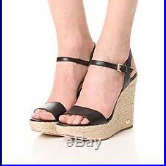 MICHAEL KORS JILL WEDGE LEATHER SANDAL SIZE:8.5 - Picture 12 of 12